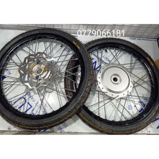 TRỌN BỘ BÁNH CĂM LẮP VỪA VARIO MIO VISION LUVIAS CLICK THÁI CÓ ĐẦY ĐỦ VỎ RUỘT KÈM ĐĨA KIỂU VÀ ỐC KIỂU MÀU TITAN