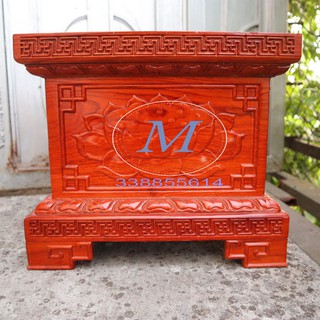 Đế chân loa hoa sen kê tượng cao 30cm gỗ hương