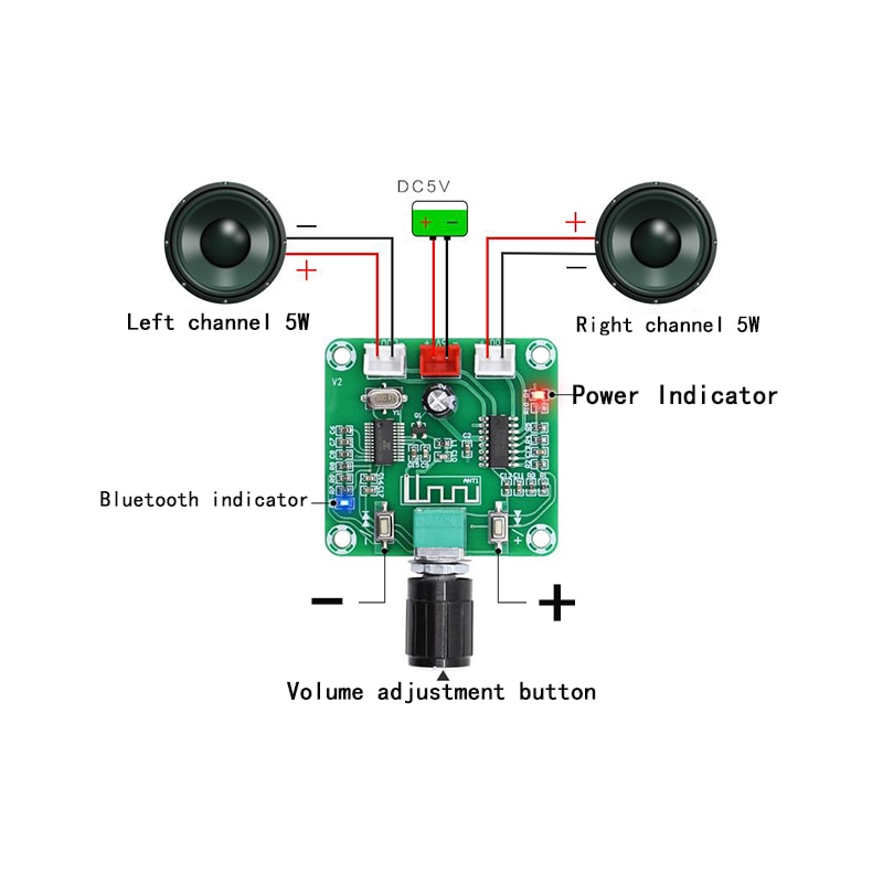 POWER POWER Bo Mạch Khuếch Đại Âm Thanh Bluetooth 5.0 Xh-A158 Pam8403 5wx2