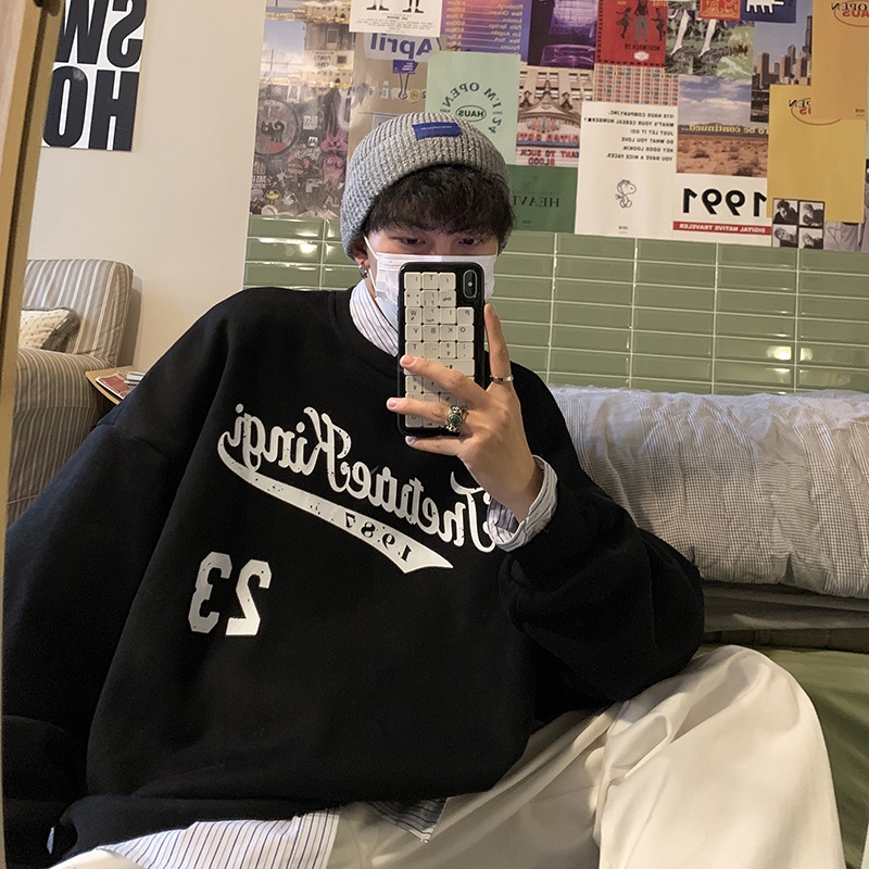 Áo Khoác Áo Sweater Mỏng Tay Dài Cổ Tròn In Họa Tiết Thời Trang Cho Nam Và Nữ Size M-3Xl