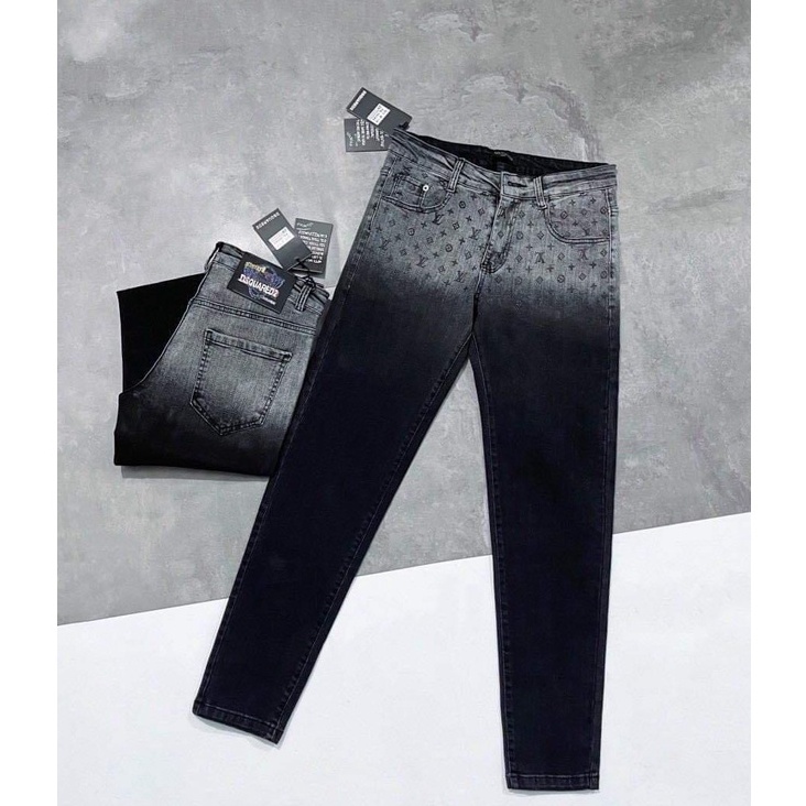 Quần jean nam chất bò đen rách cao cấp khóa lệch vải đẹp co giãn mẫu mới nhất AHFASHION
