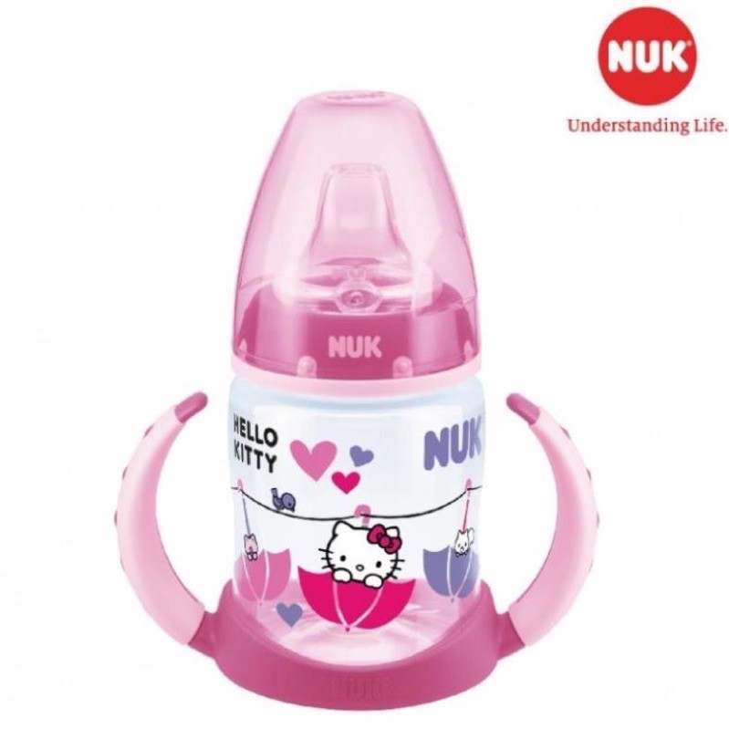 Bình Tập Uống Nước Nuk PP Hello Kitty 150ml Nhập Khẩu Chính Hãng Đức