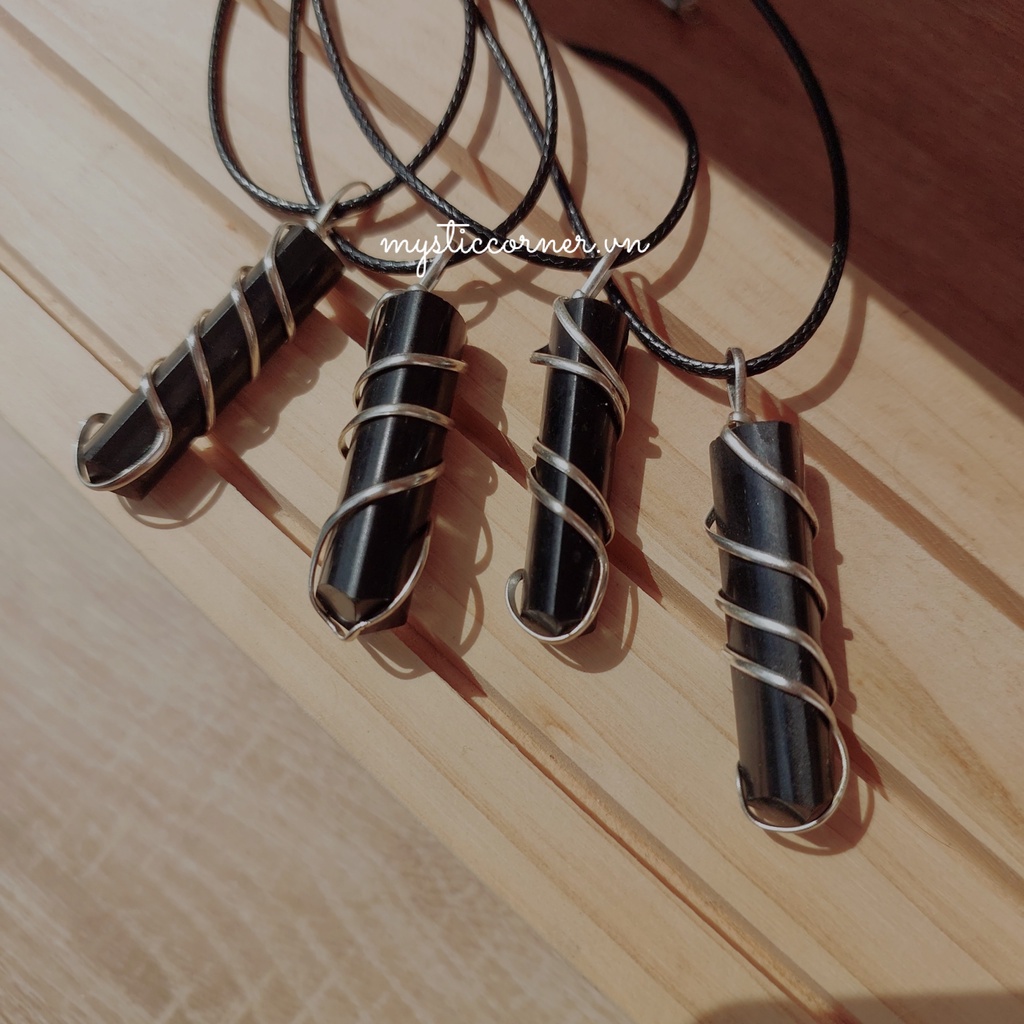 Dây chuyền đá Black Tourmaline, đá bảo vệ dùng trong Tarot, Reiki, đá phong thủy, thiền định