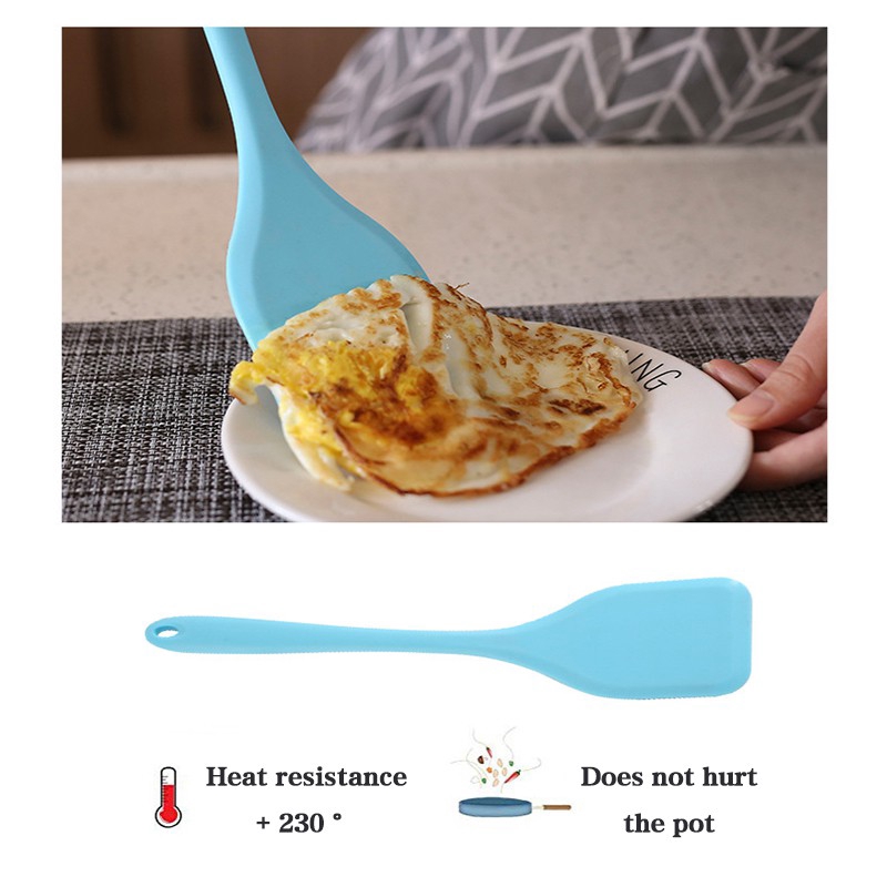 cấp thực phẩm silicone tích hợp 29cm sắt mạ spatula phẳng không dính spatula dày đặc thuổng kháng nhiệt độ cao