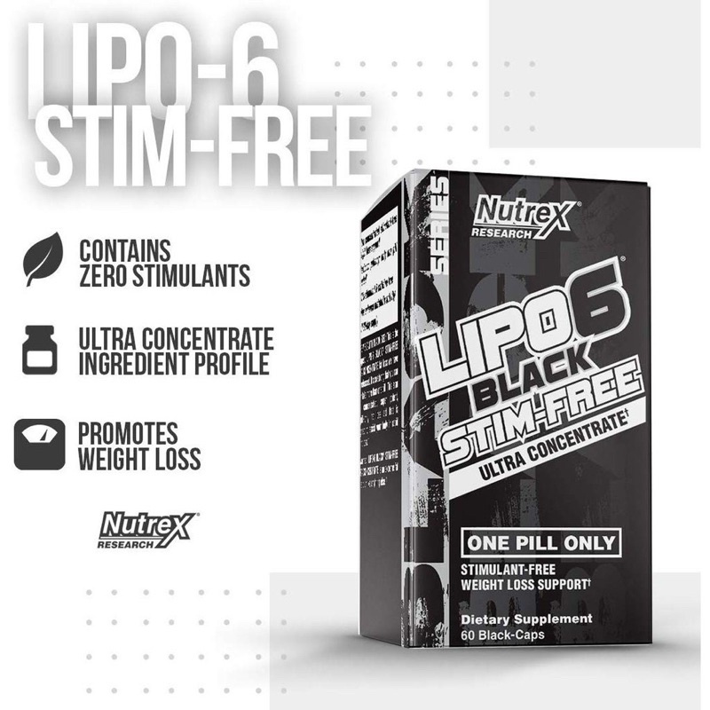 Viên Giảm Mỡ Tự Nhiên, Ko Tác Dụng Phụ, Ko Mệt Mỏi, Chóng Mặt Nutrex Lipo 6 Black Stim Free