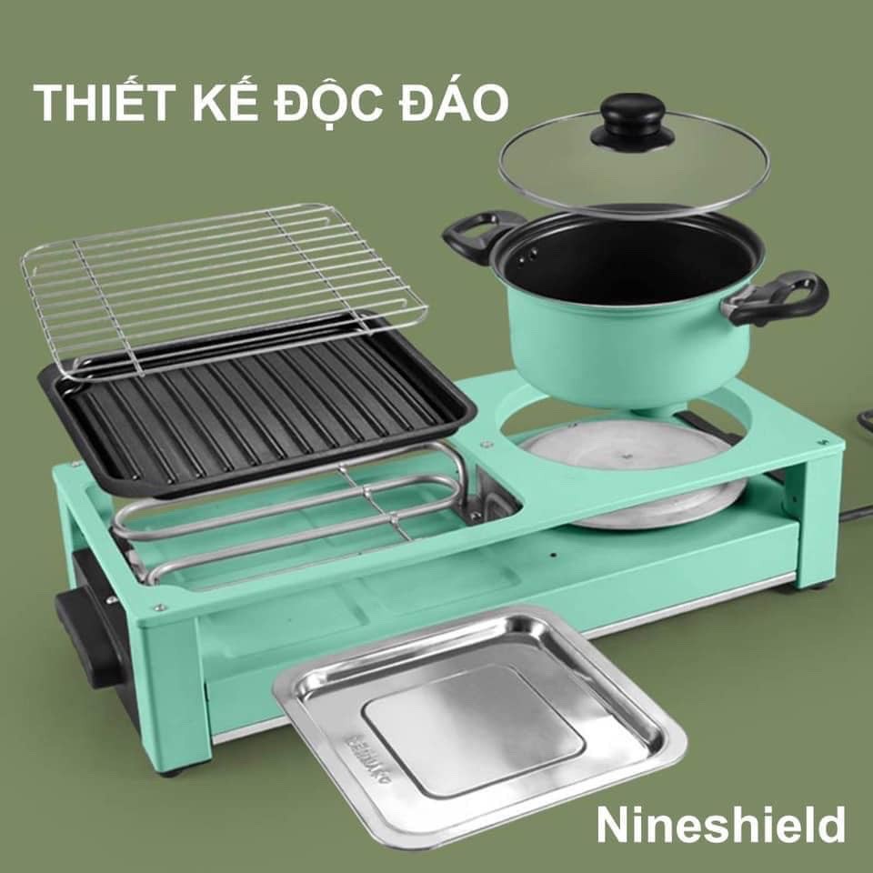 Bếp Lẩu Nướng Hình Chữ Nhật Nineshield 2in1 [ MODEL DKS-303 ]