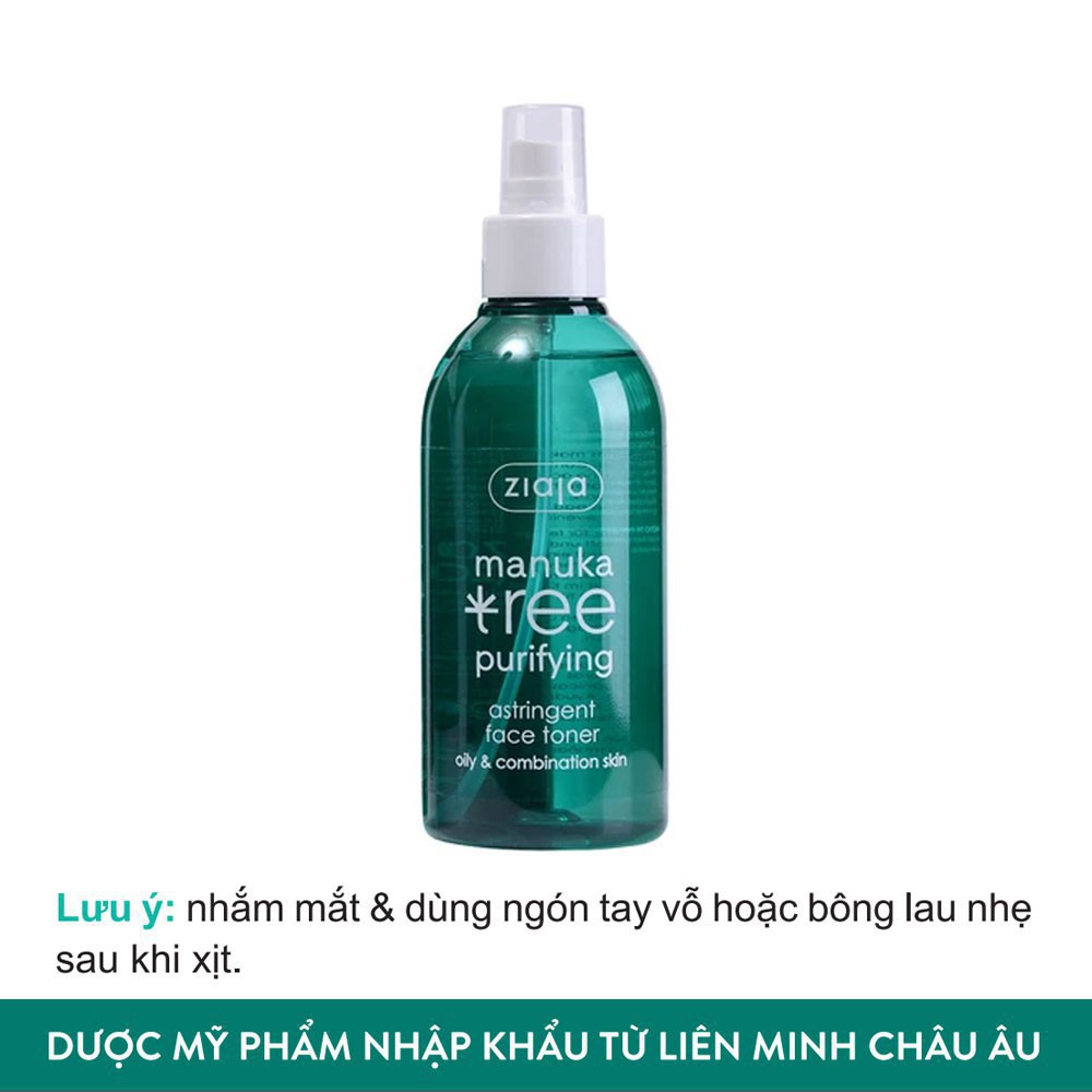 Nước hoa hồng se khít lỗ chân lông, toner làm sạch da kiềm dầu dưỡng ẩm Manuka Tree Face Toner ZIAJA 200ml | BigBuy360 - bigbuy360.vn