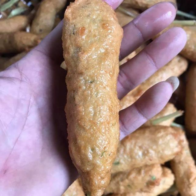 Chả cá pha mực cuốn xả