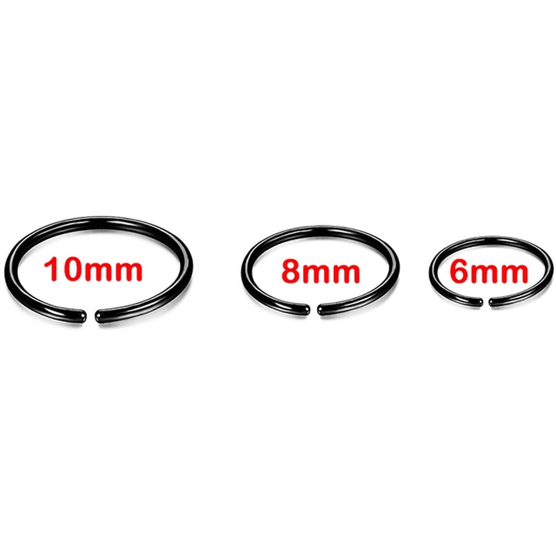 Set 2 Khuyên Mũi Giả Xỏ Lỗ 0.8mm Cá Tính