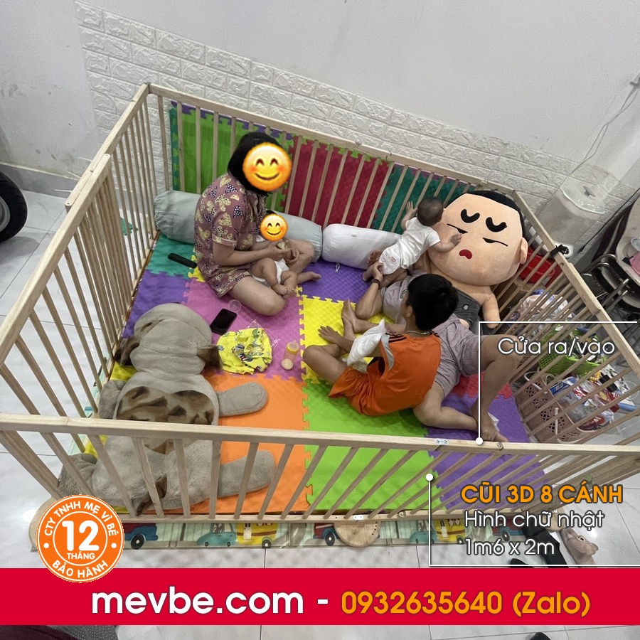 Cũi 3d 8 cánh, rào chắn - Room divider / playpen 8 elements