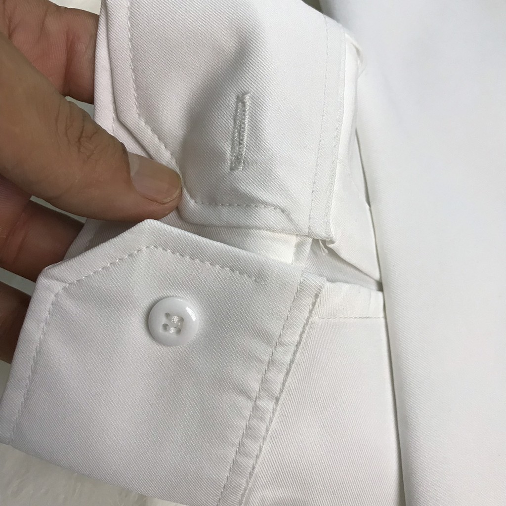 [Ảnh thật ]Sơ Mi Nam công sở Trắng trơn chất Kate Thái dài tay Cao Cấp Hàn Quốc | BigBuy360 - bigbuy360.vn