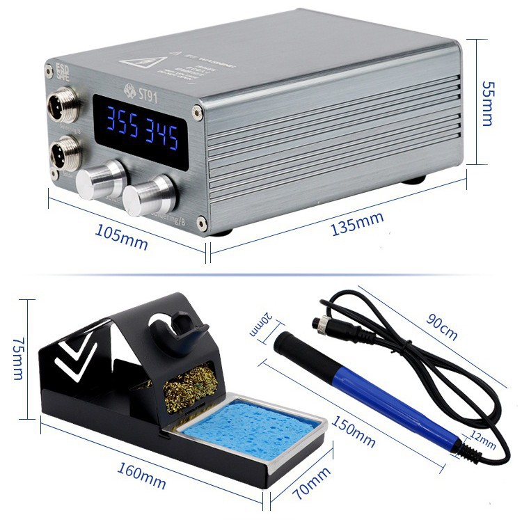 Trạm hàn 2 tay T12 OSS ST91+ | Máy hàn 2 tay (nâng từ bản cũ ST91)