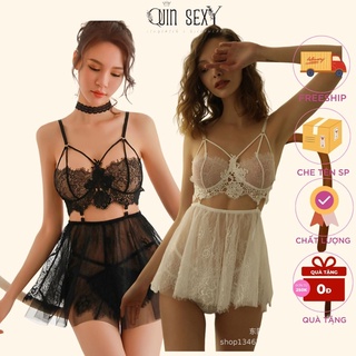 Đồ Ngủ Sexy Váy Ren Xuyên Thấu Kèm Quần Chip VN035