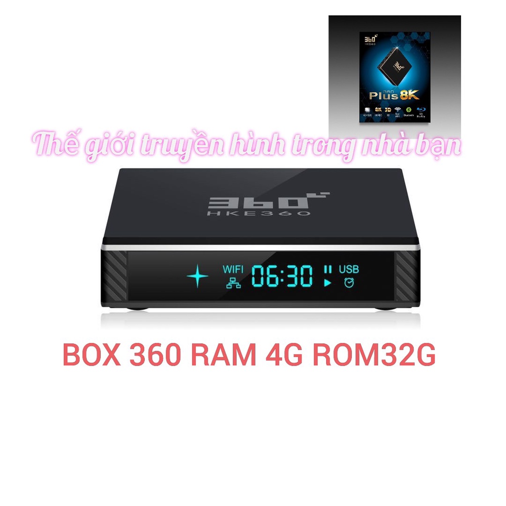 Tivi Box HKE360 Plus 8k Bản Ram 4GB-Rom 32GB Xem Kênh Truyền Hình Quốc Tế Nhật, Hàn, Trung, Đài Loan, HôngKông, Sport