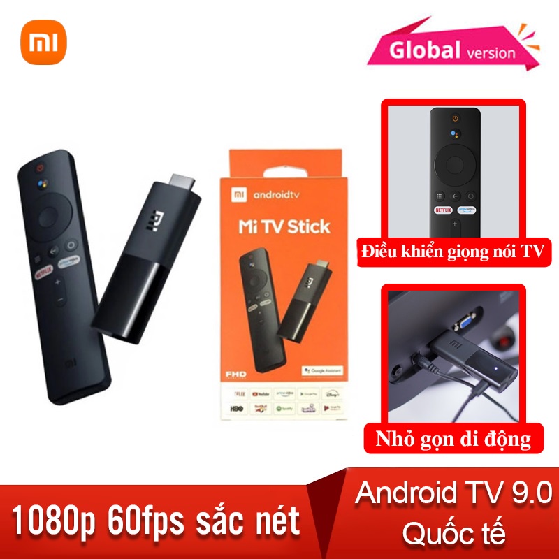 Android TV Xiaomi Mi TV Stick Quốc Tế Tiếng Việt Điều Khiển Giọng Nói Tivi