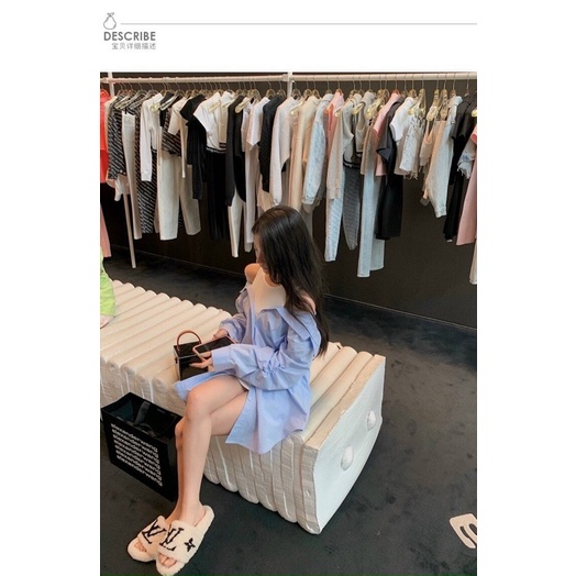 SET ĐẦM SM XANH LAI BẦU KÈM ÁO 3 LỖ