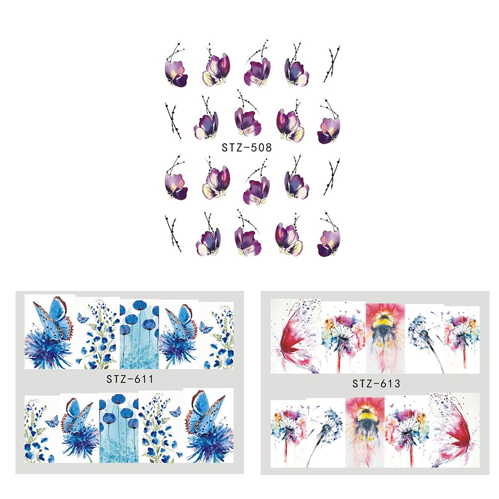 BUTTERFLY 1 Tấm Hình Dán Trang Trí Móng Tay Dạ Quang