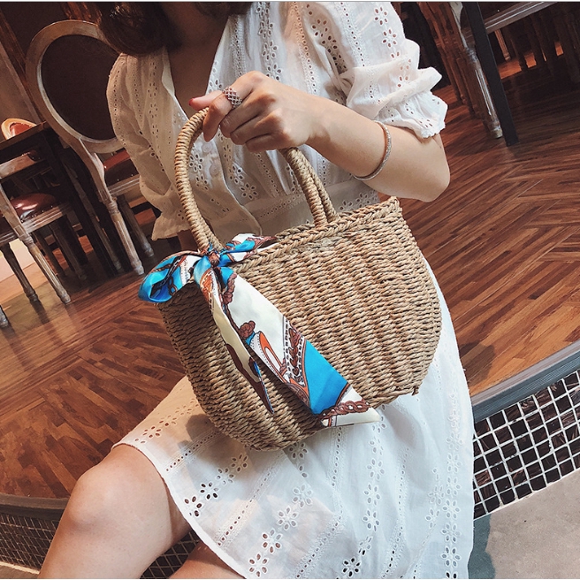 Khăn ruy băng cột quai túi làm phụ kiện trùm đầu cho nữ