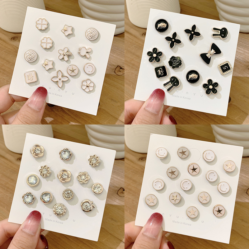 Set 10 khuy măng sét phong cách Hàn Quốc dùng để trang trí áo quần