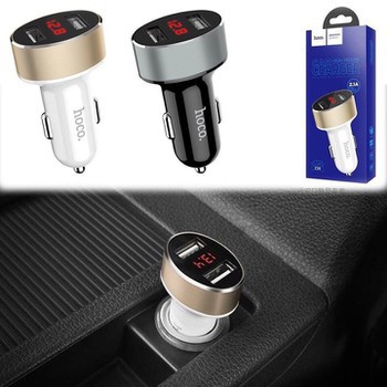 Tẩu sạc nhanh oto hiển thị dung lượng điện hoco z26 - cốc sạc nhanh trên xe hơi - vienthonghn