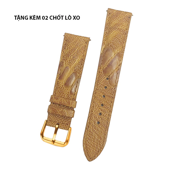 Dây đồng hồ da ĐÀ ĐIỂU THẬT cao cấp khóa cài nhiều Size 12 14 15 16 18 19 20 21 22 24mm