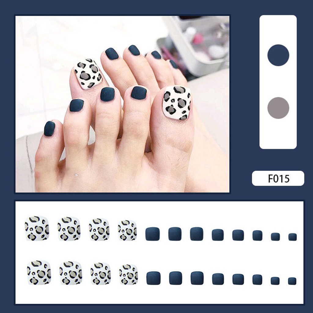 [ Tặng keo +dũa ] Set 24 móng chân giả cao cấp - Kinakino