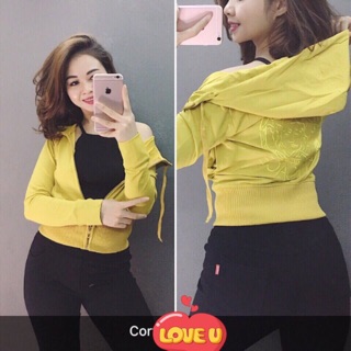 Áo khoác lửng ôm eo thêu Viet sát hót