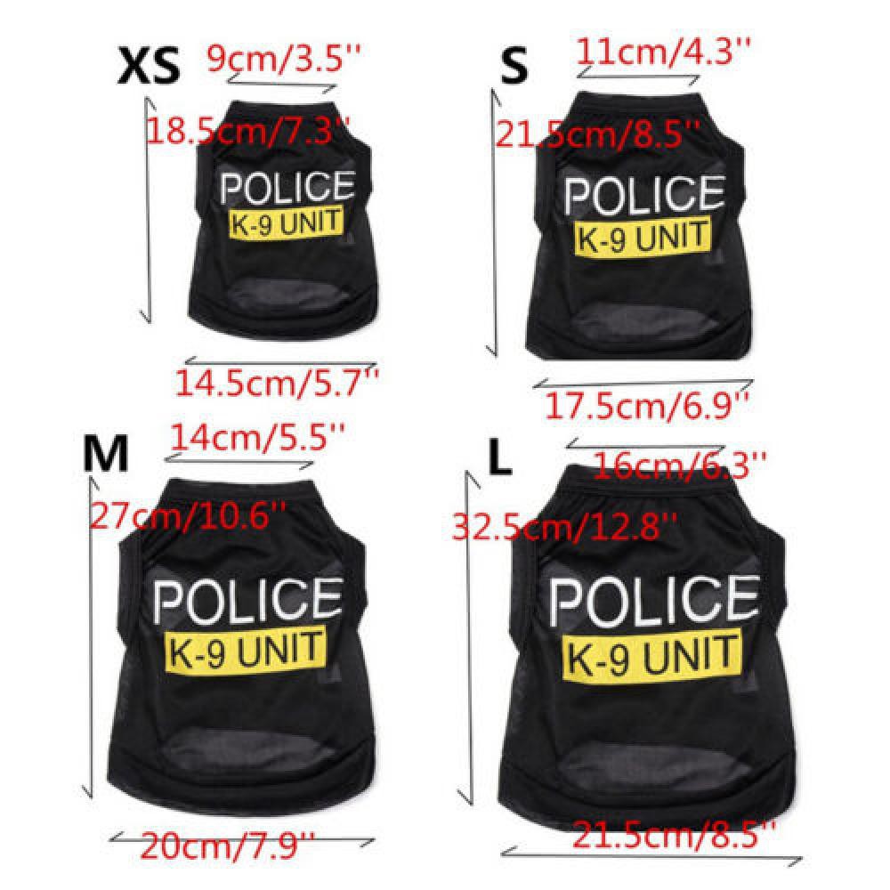 Áo in chữ police thời trang sành điệu cho cún cưng