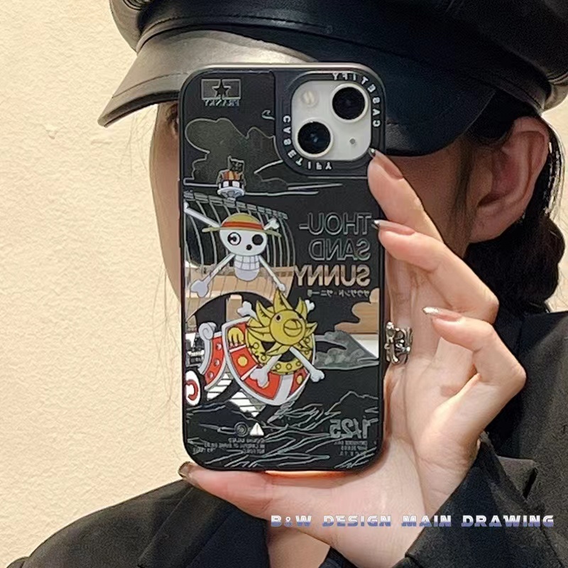Ốp Điện Thoại Acrylic Chống Sốc Tráng Gương Hình One Piece Cho iPhone 14 13 12 11 Pro MAX IX XS MAX XR