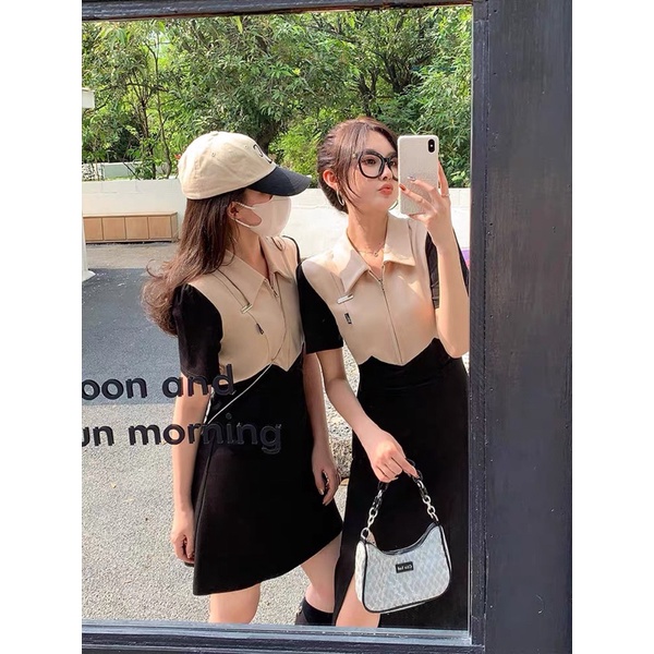 Đầm Polo Kéo Khoá Ngực Chìm Hàng Quảng Châu