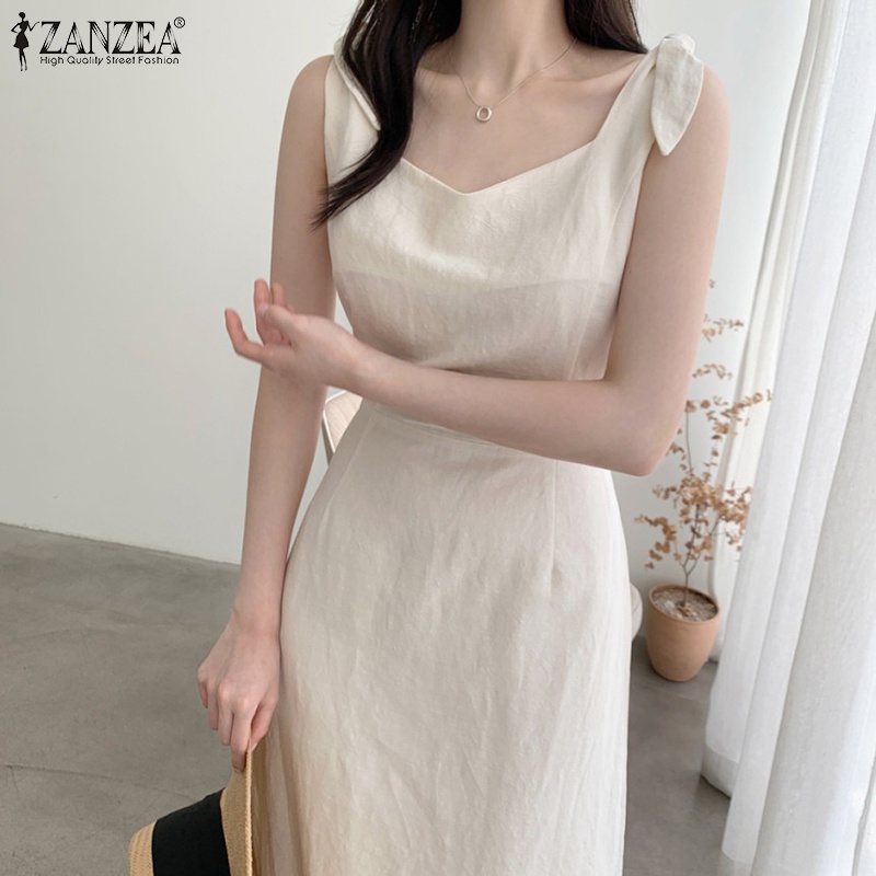 Đầm dài ZANZEA không tay thời trang Hàn Quốc cho nữ
