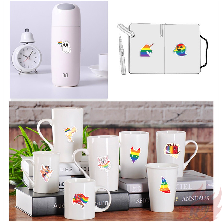 Set 100 miếng dán màu cầu vồng LGBT dùng để trang trí đa năng tiện dụng
