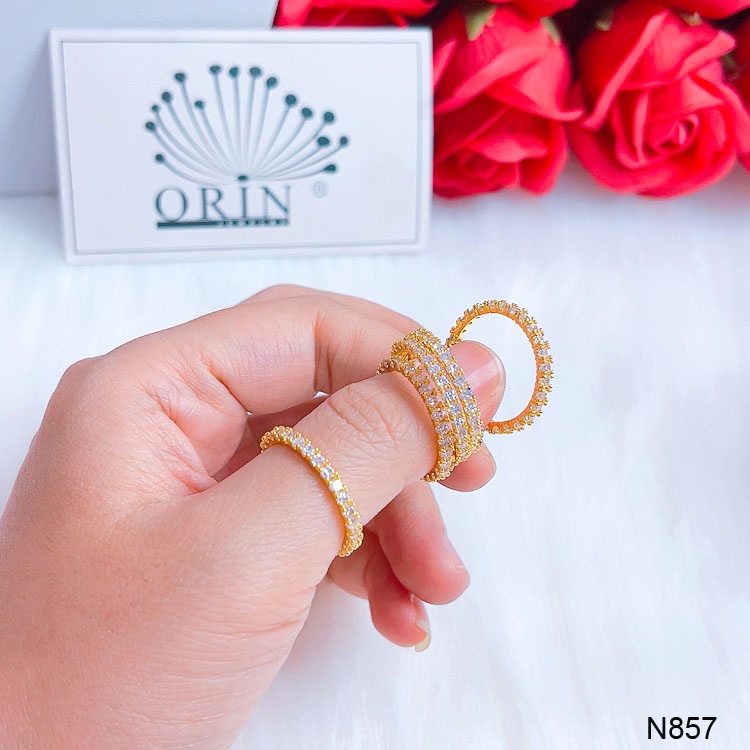 Nhẫn nữ đính đá tấm thiết kế cao cấp Orin N857