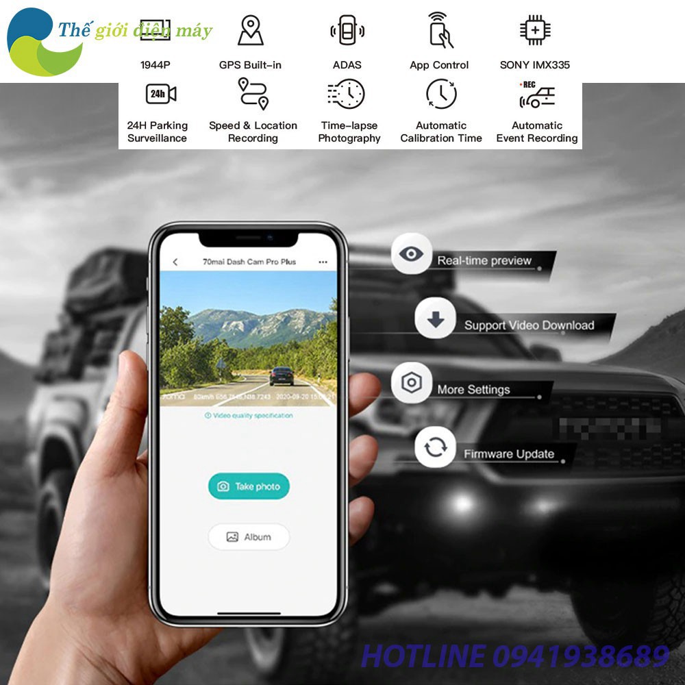 [ SALL OFF ] [Bản quốc tế] Camera hành trình ô tô XIAOMI 70MAI Pro Plus A500 tích hợp sẵn GPS - Bảo hành 6 tháng . | BigBuy360 - bigbuy360.vn