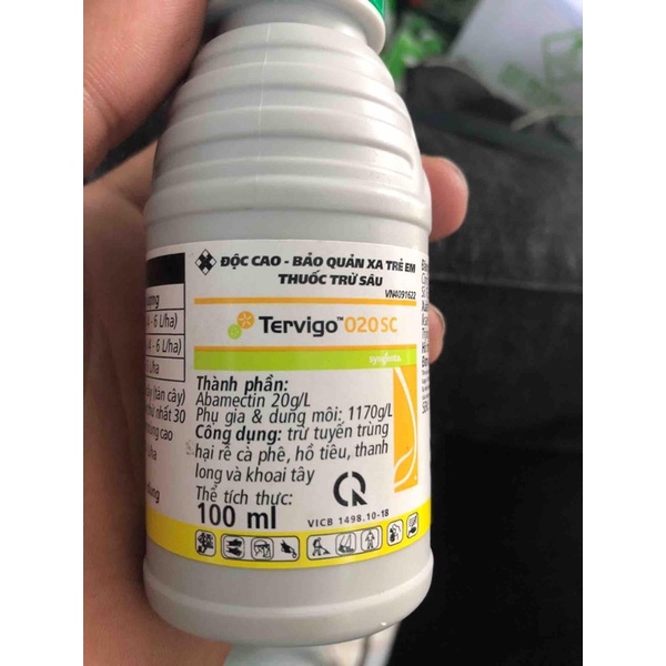 TERVIGO 020SC TRỊ TUYẾN TRÙNG RỄ CHO CÂY 100ml
