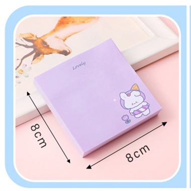 Giấy note, giấy ghi chú hình Thỏ Trắng, 80 tờ, kích thước 8*8 cm Sakura Shop