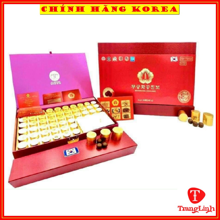An cung chính phủ Mugunghwa chính hãng, hộp 60 viên - An cung ngưu hoàng hoàn phòng đột khụy, tai biến - tranglinhkorea