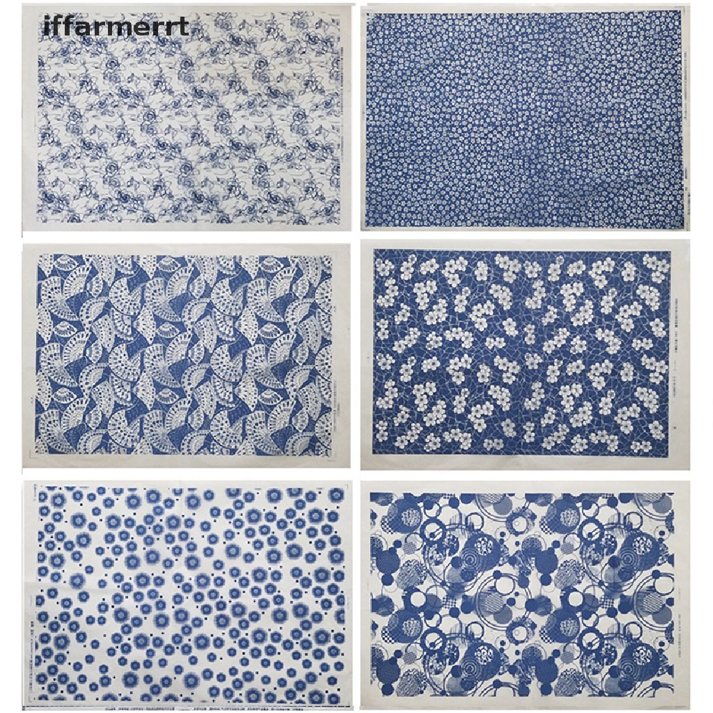 Giấy Đất Sét Tráng Men Họa Tiết Hoa Màu Xanh Dương