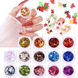 Sequin kim tuyến lá phong-phụ kiện nail móng