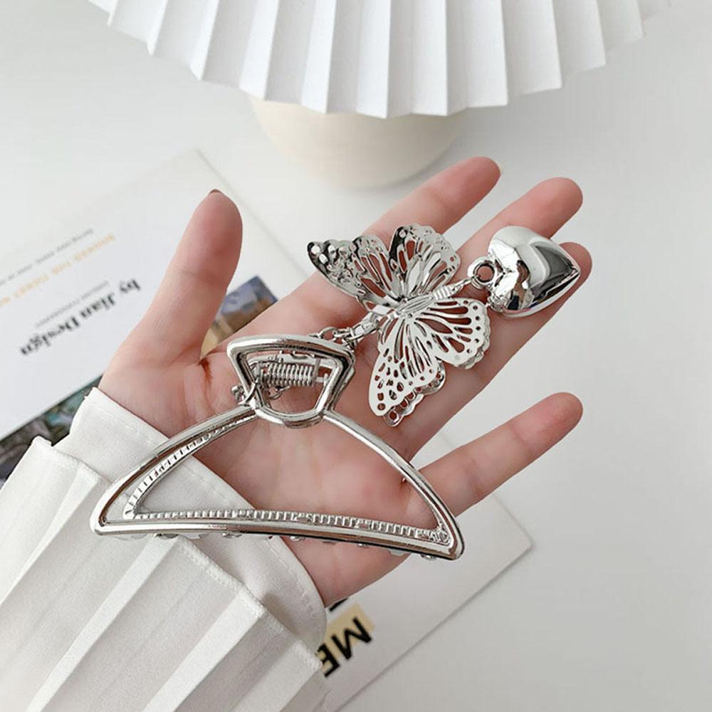 QQMALL Kẹp Tóc Hình Bướm Rỗng Phong Cách Vintage Thời Trang Cho Nữ