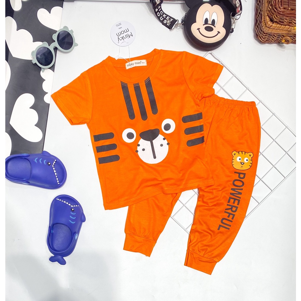 Bộ Tay Ngắn Quần Dài THUN LẠNH MINKY MOM In Hình Dễ Thương Cho Bé TN-IN91