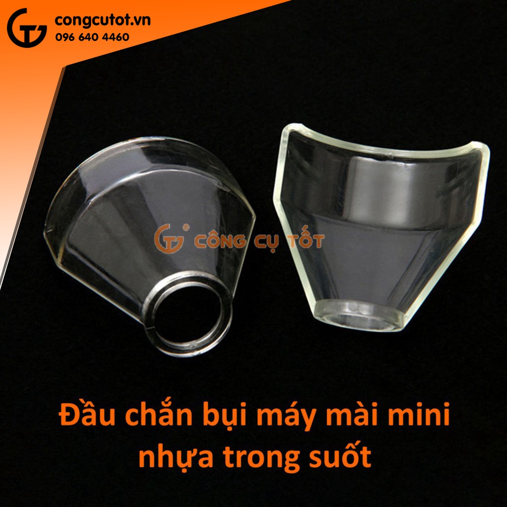 Đầu chắn bụi máy mài khắc bằng nhựa trong suốt