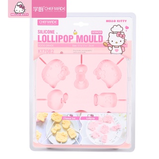 Khuôn CHEF MADE KT7082 bằng silicon làm kẹo mút/phô mai thủ công hình hello kitty xinh xắn