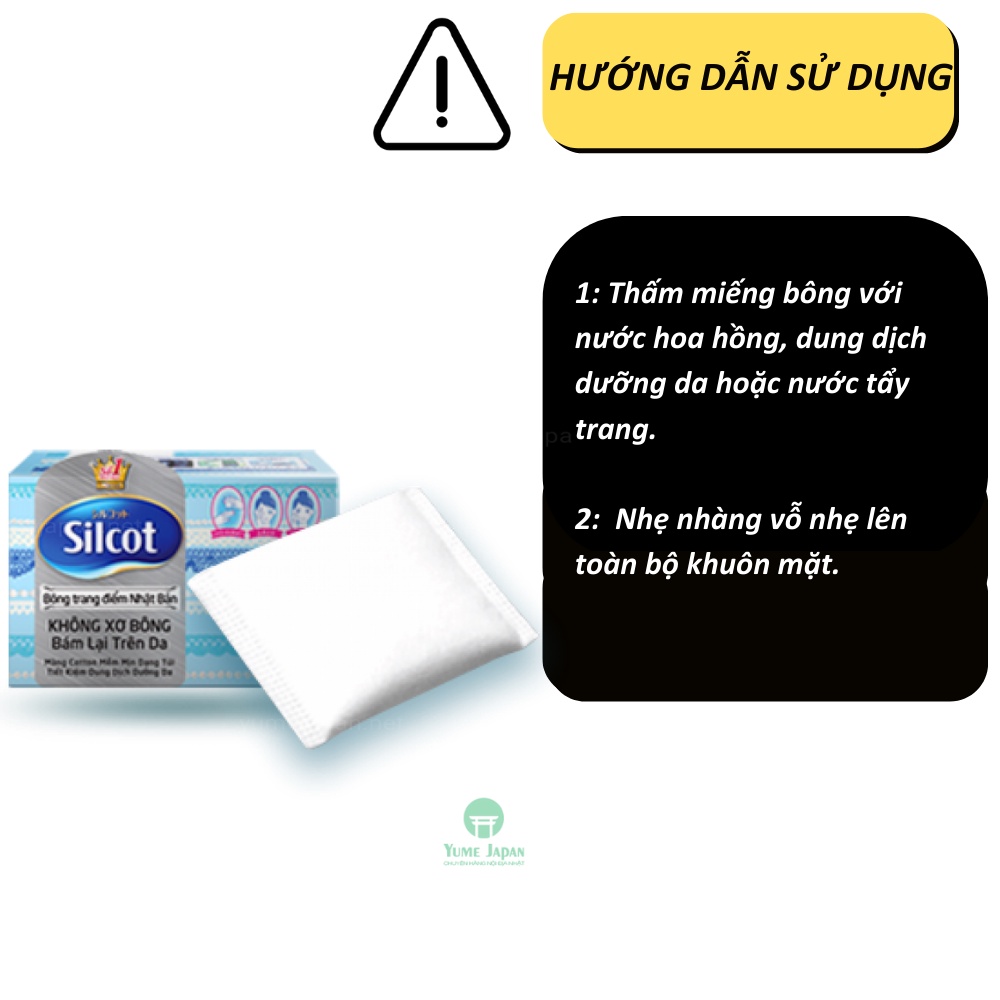 Bông tẩy trang Silcot 82 miếng, 66 miếng mềm mịn, dai và an toàn cho da nhập khẩu Nhật Bản