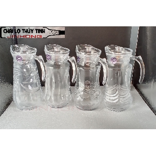 BÌNH THỦY TINH CA QUAI RÓT HOA VĂN 1500ML