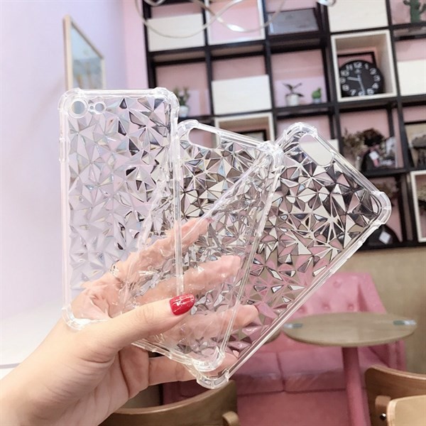 Ốp lưng Oppo F3 trong suốt vân kim cương 3D cực đẹp, dày dặn siêu bền
