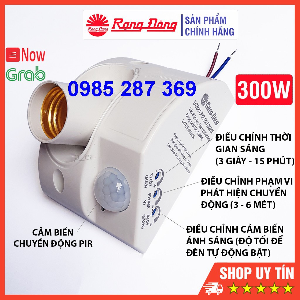 Đui Đèn Cảm Biến Chuyển Động - Rạng Đông PIR-E27, siêu bền