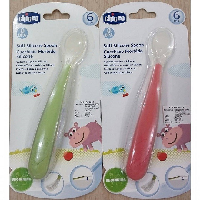 Thìa ăn silicone 6M+ Chicco