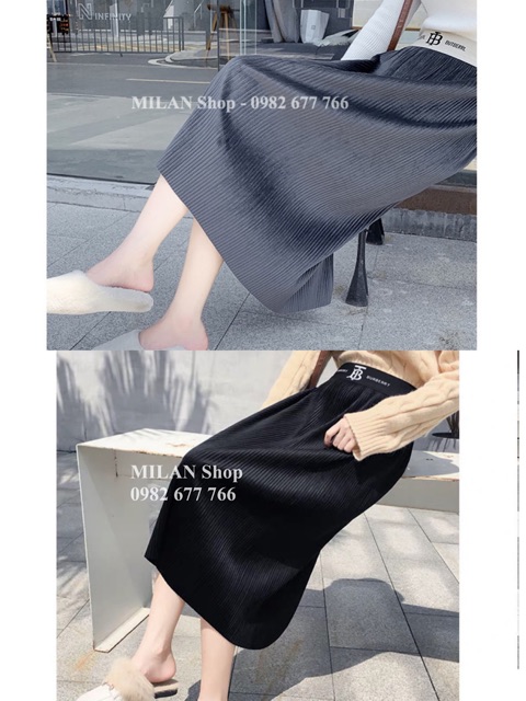 Chân váy nhung cạp chun chữ sang chảnh hot hit | BigBuy360 - bigbuy360.vn