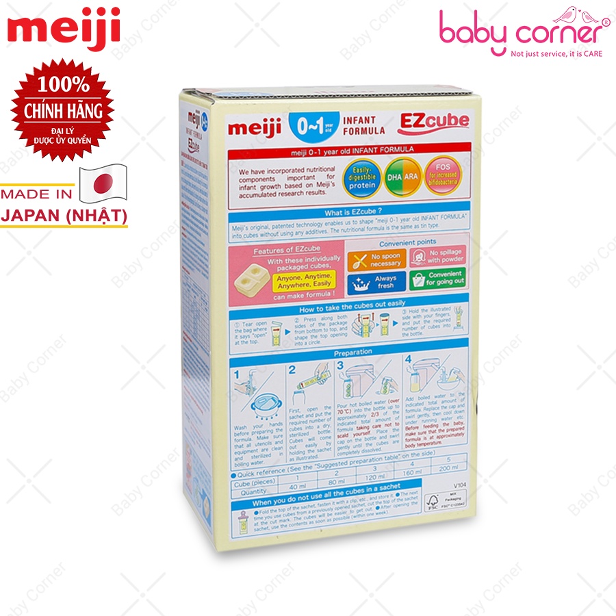 [HSD 2/3/2023] SỮA BỘT MEIJI INFANT FORMULA EZ CUBE SỐ 1 HỘP 432G